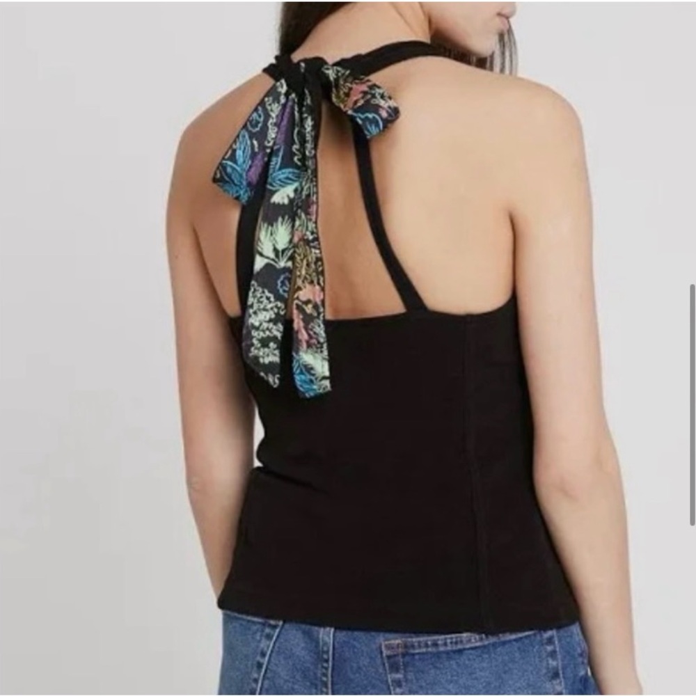 Free People Black Open Back Tank Top